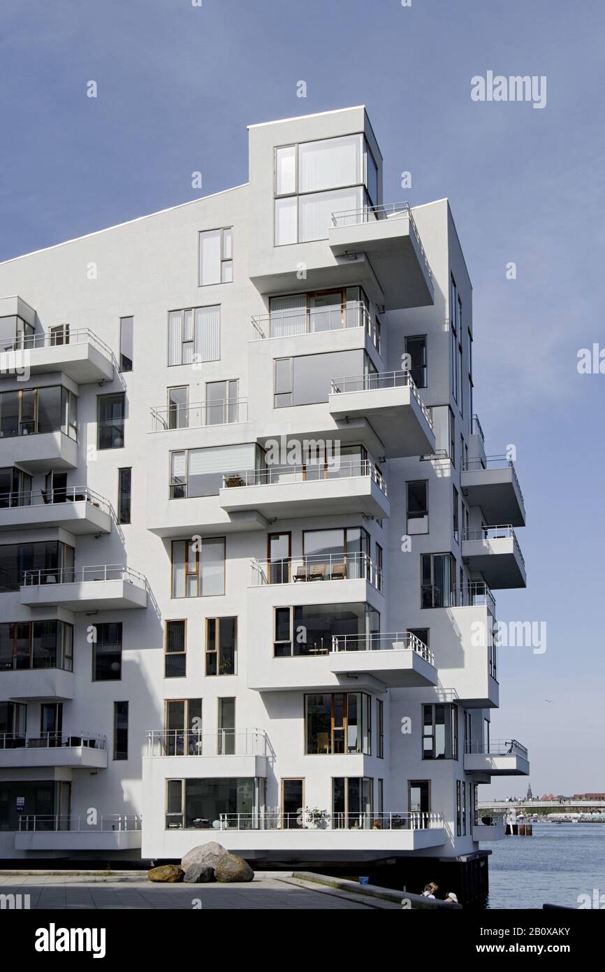 Arquitectura Moderna, Apartamentos, Vesterbro, Sydhavnen, Copenhague, Dinamarca, Escandinavia, Foto de stock