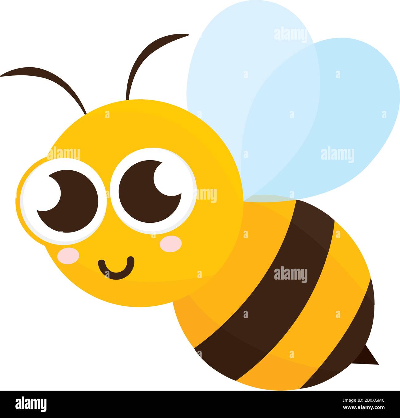 Dibujos animados aislados de abejas lindas Imagen Vector de stock - Alamy