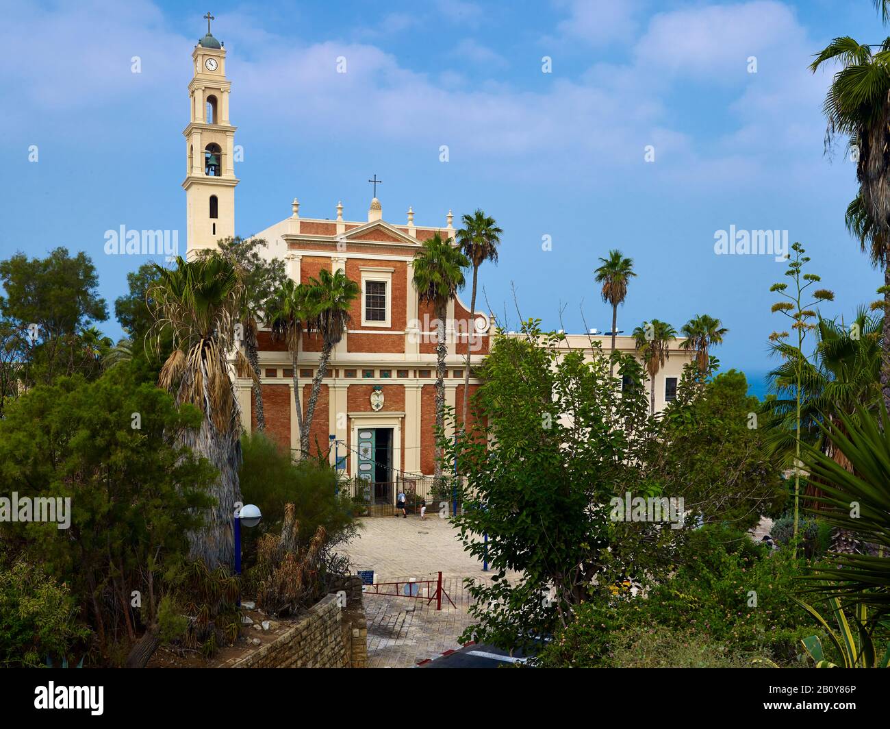 Iglesia del monasterio en Jaffa cerca de Tel Aviv, Israel, cercano Oriente, Foto de stock