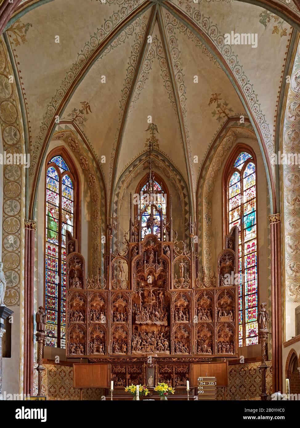 Bordesholm altar tallado en la Catedral de San Pedro en Schleswig, distrito de Schleswig-Flensburg, Schleswig-Holstein, Alemania, Foto de stock