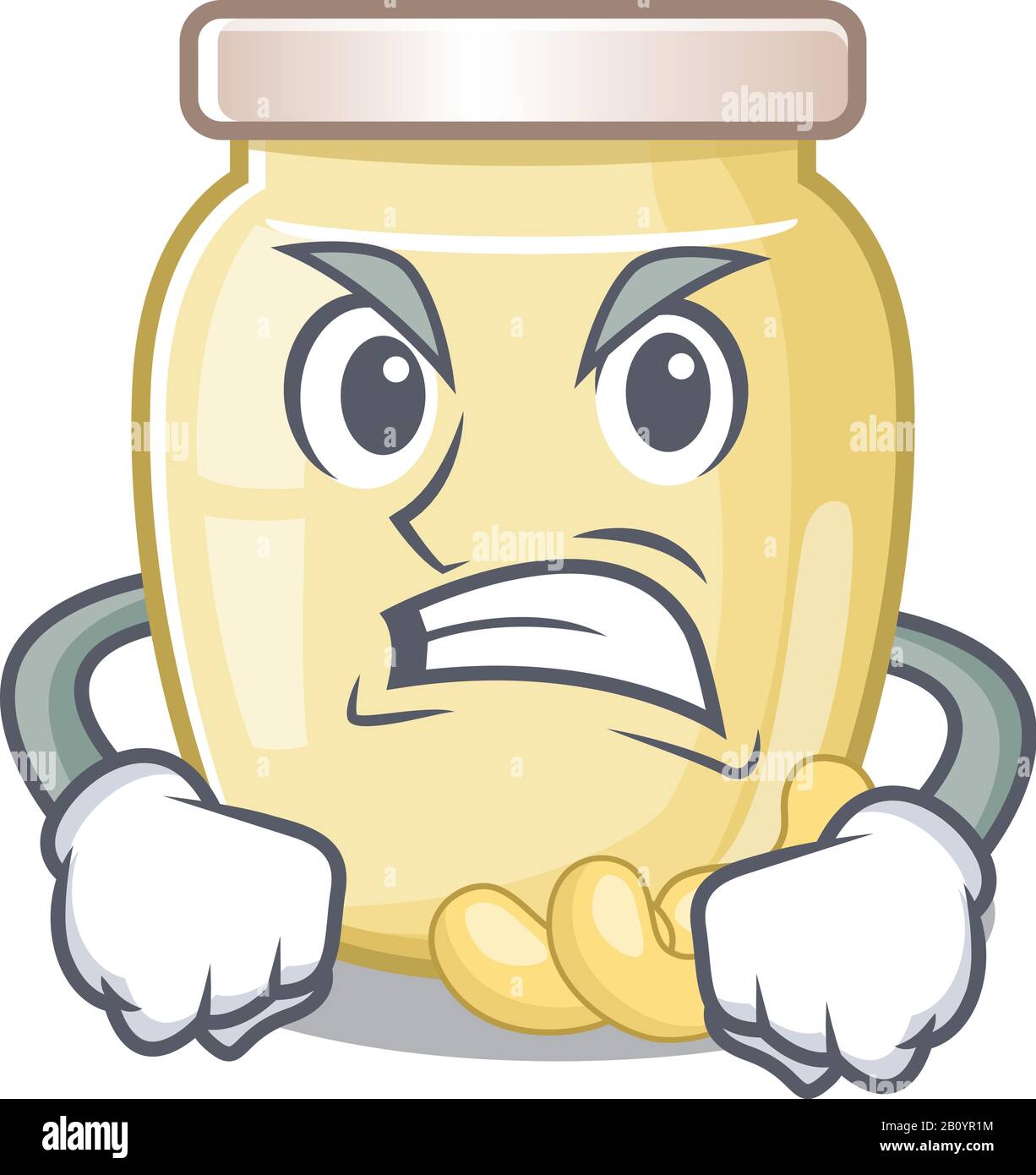 Estilo de personaje de dibujos animados de mantequilla de anacardo con cara  enfadada Imagen Vector de stock - Alamy