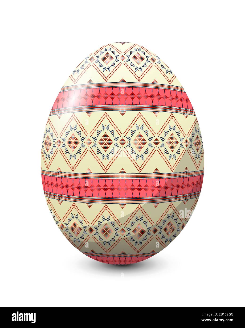 Huevo pintado celebrando las vacaciones de Pascua, vector icono sobre fondo  blanco Imagen Vector de stock - Alamy