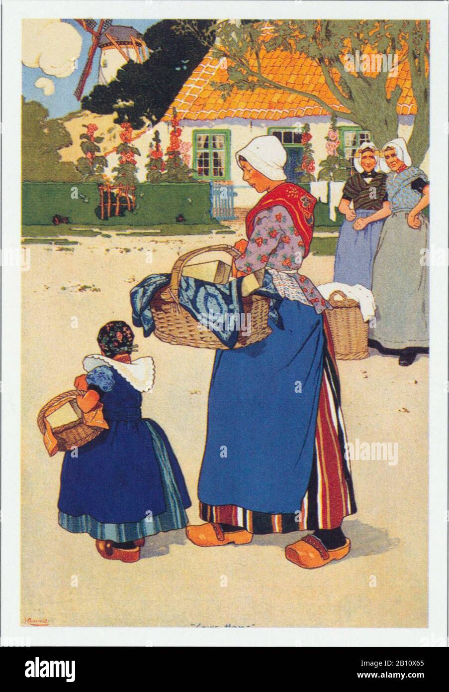 Zeeland boerinnen - Ilustración de Henri Casers (1858 - 1944) Foto de stock