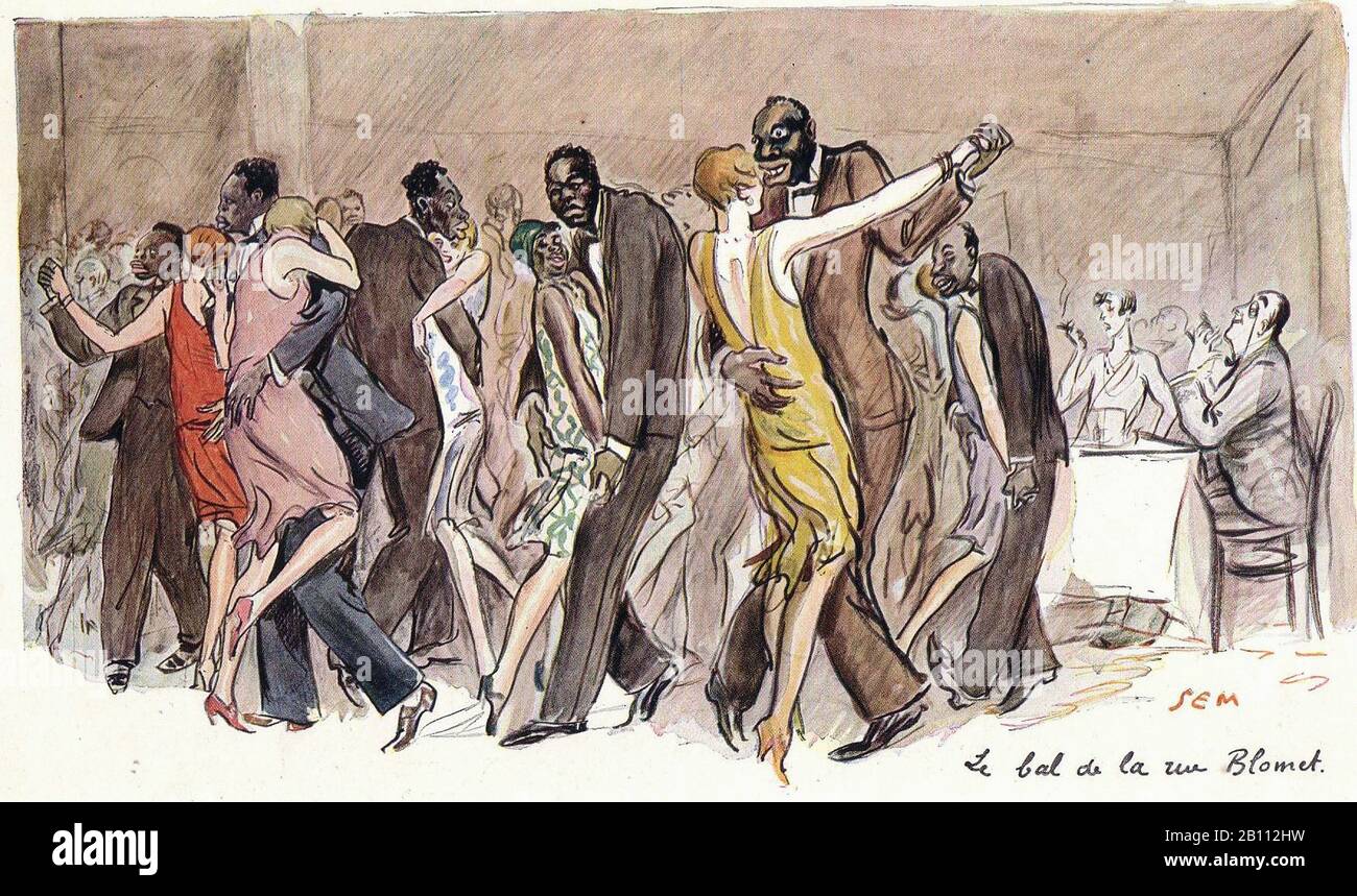 Le bal de la rue Blomet - Ilustración de SEM (Georges Goursat 1863–1934) Foto de stock