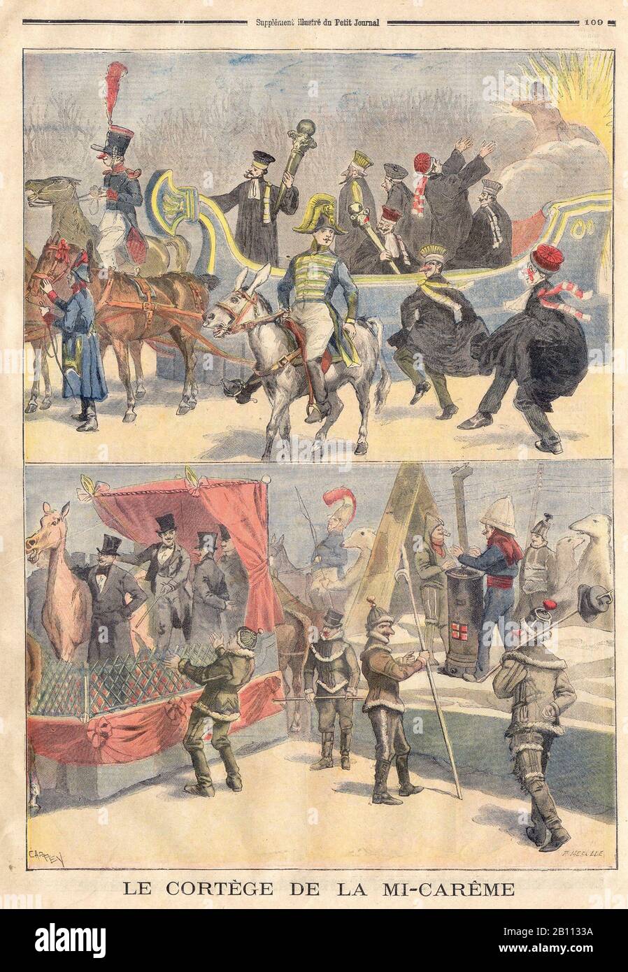 Cortège DE LA MI-CARÊME - En el periódico ilustrado francés 'le Petit Journal' - 1897 Foto de stock