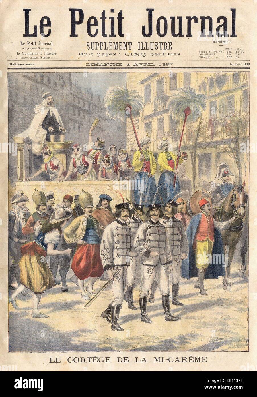 Cortège DE LA MI-CARÊME - En el periódico ilustrado francés 'le Petit Journal' - 1897 Foto de stock