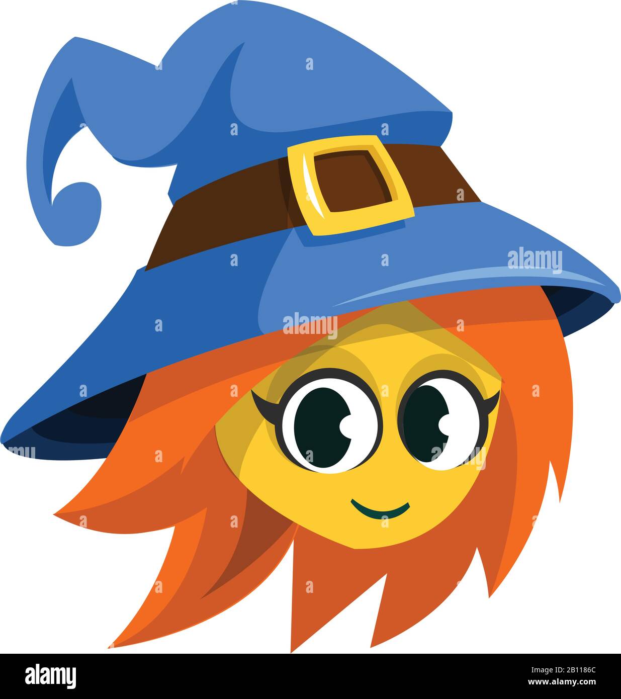 Cara de bruja de dibujos animados. Ilustración de clip vectorial del icono  de la cabeza de bruja de Halloween Imagen Vector de stock - Alamy