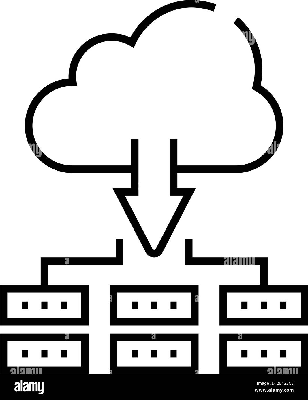 Icono De Línea De Distribución De Datos En La Nube Signo Conceptual Ilustración De Vector De 0001