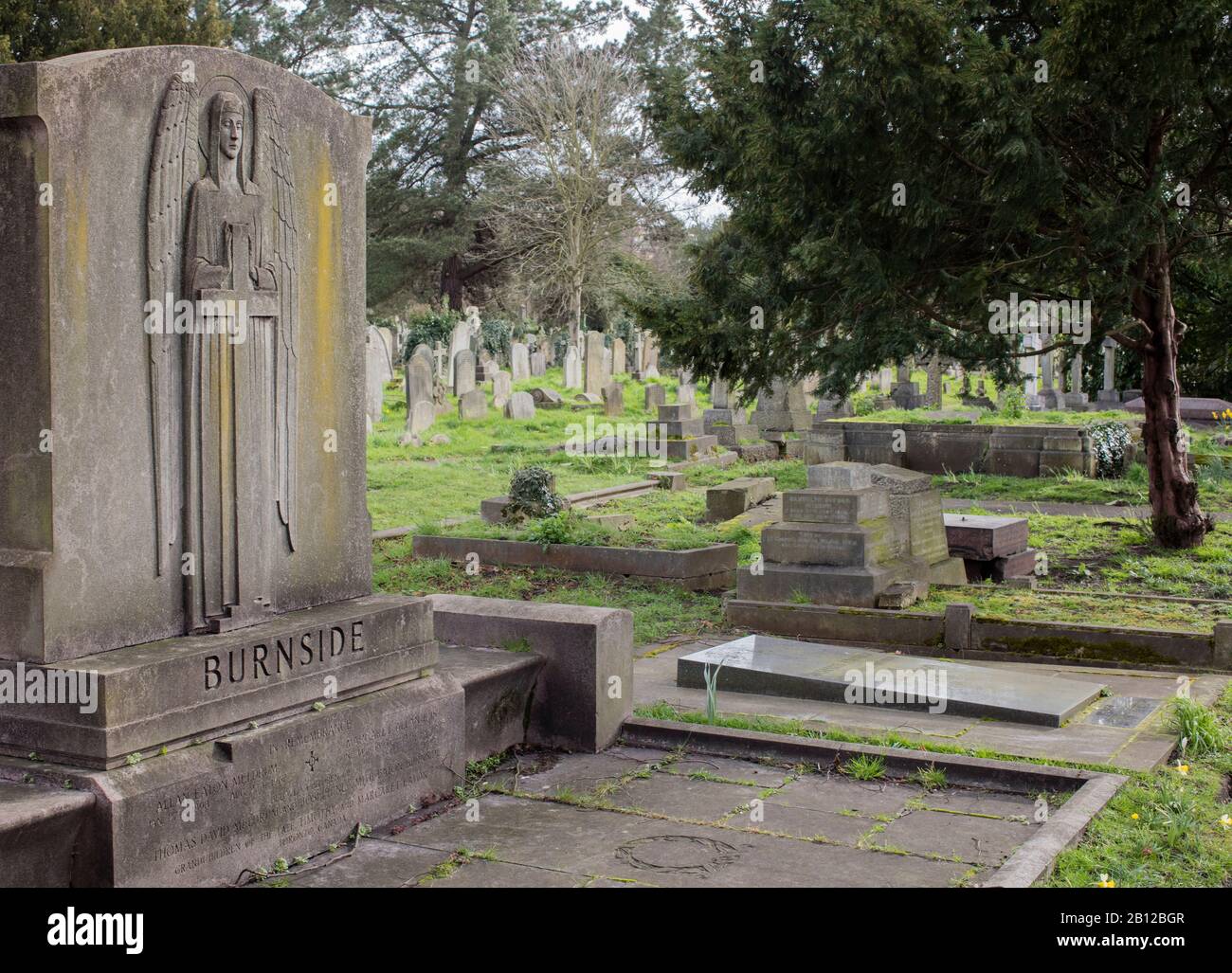 Cementerio de Brompton, Old Brompton Road, Kensington, Londres, SW10; uno de los cementerios de Londres 'Magnificent Seven', es la propiedad de la Corona de 16 hectáreas. Foto de stock