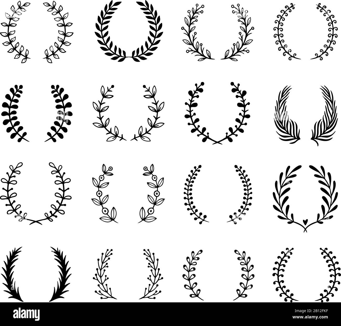 Corona de hojas de laurel Imágenes de stock en blanco y negro Alamy