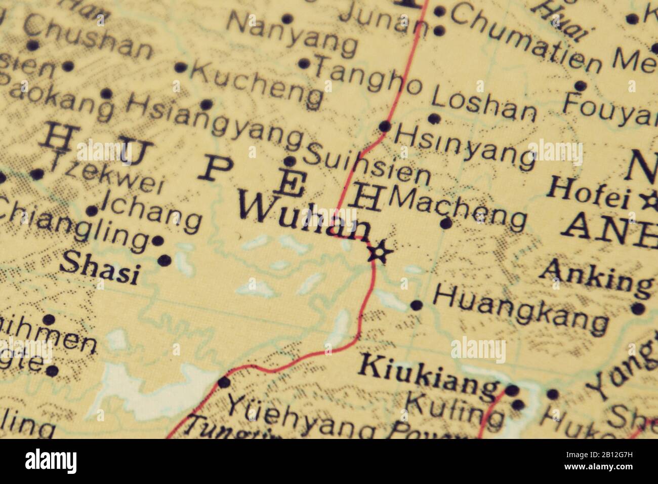 Wuhan, la capital de la provincia de Hubei, República Popular de China (enfoque selectivo). Foto de stock