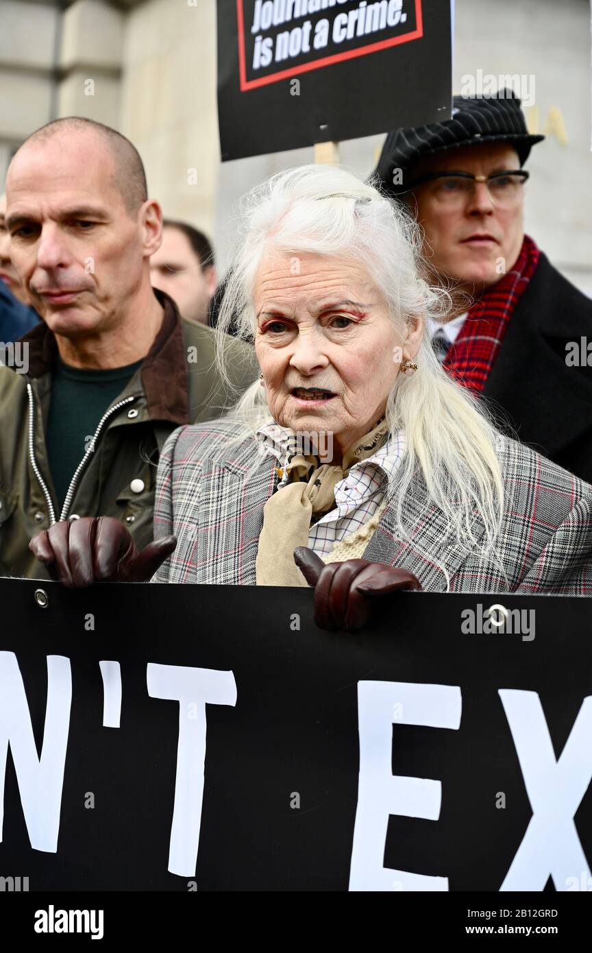 Vivienne Westwood. No Extradite La Protesta De Assange, La Alta Comisión De Australia, The Strand, Londres. REINO UNIDO Foto de stock
