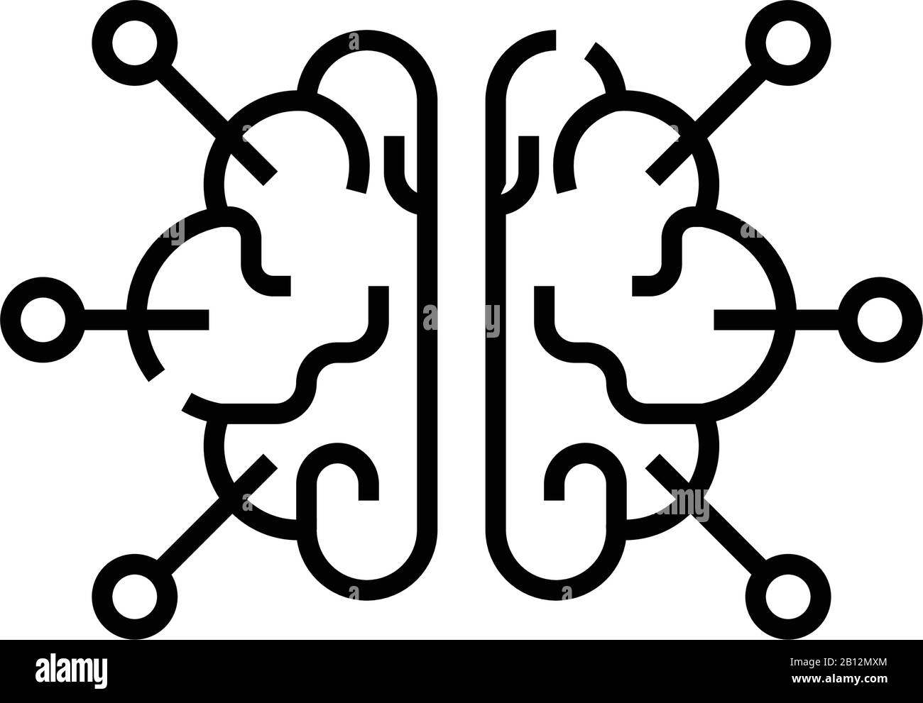 Icono de línea de desafío cerebral, signo conceptual, ilustración de vector de contorno, símbolo lineal. Ilustración del Vector