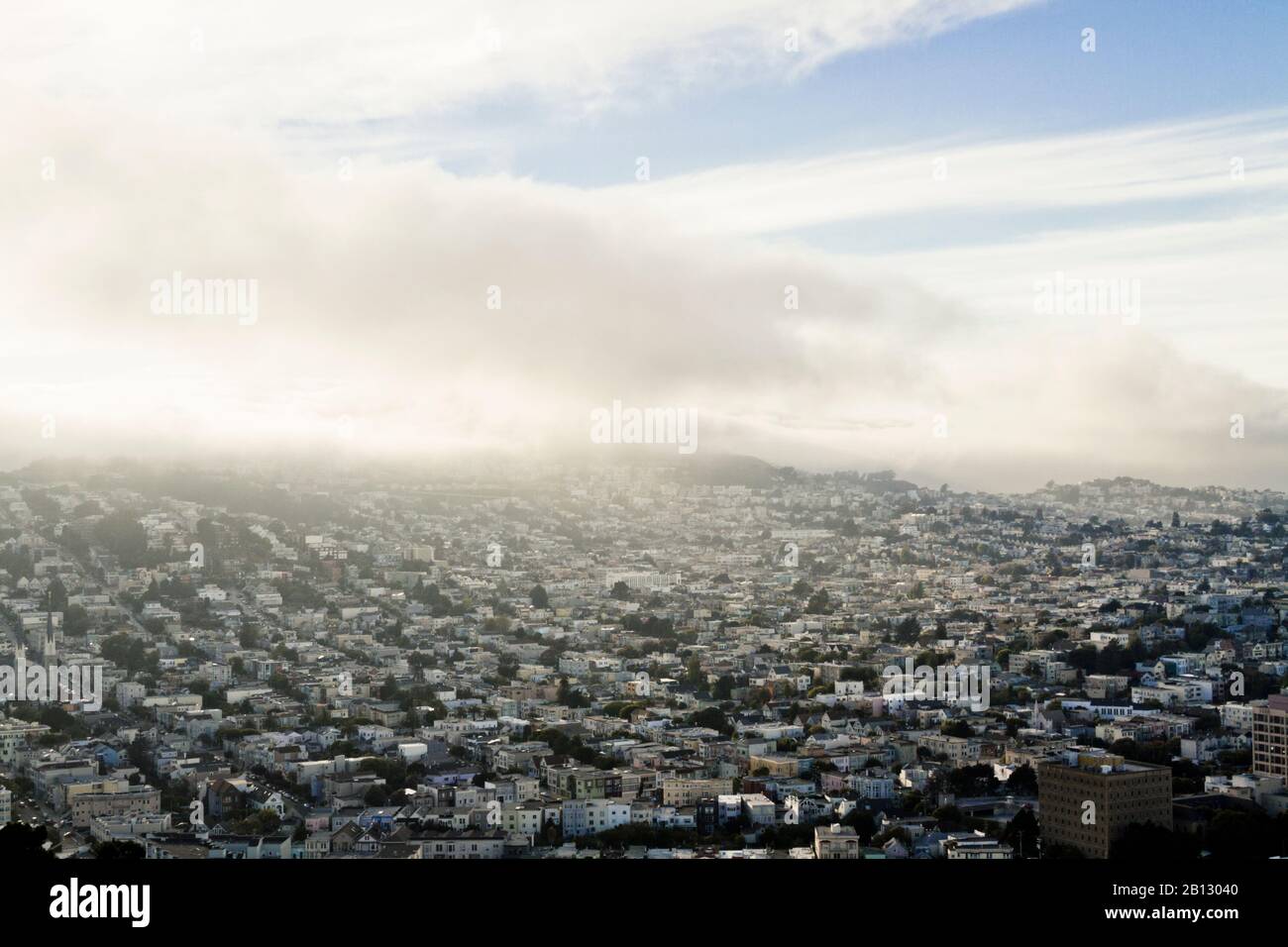 Vista de San Francisco al atardecer, California, Estados Unidos Foto de stock