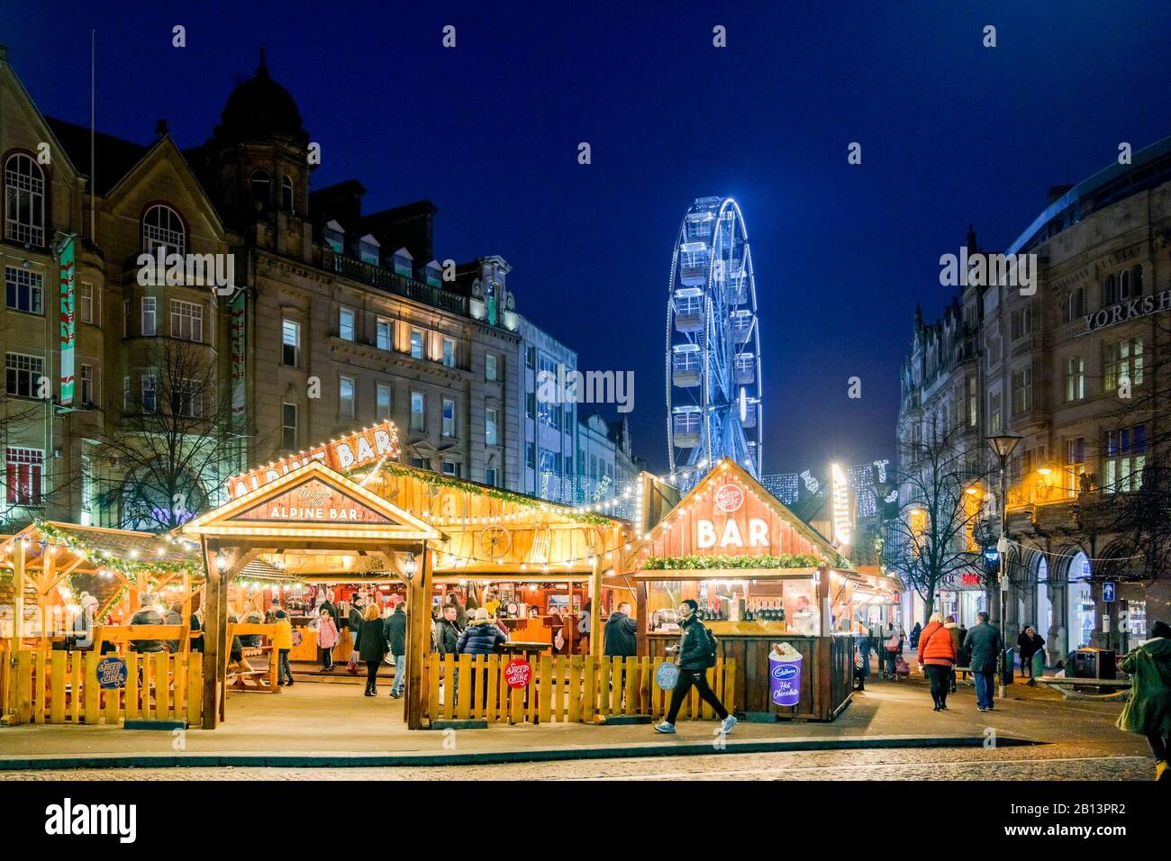Ferris Wheel, Sheffield Christmas Market, Sheffield, Yorkshire, Inglaterra, Reino Unido Foto de stock