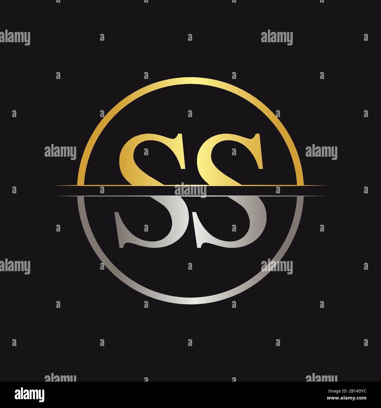 Letra Inicial SS Logo Design Plantilla Vectorial SS Carta Logo Design 
