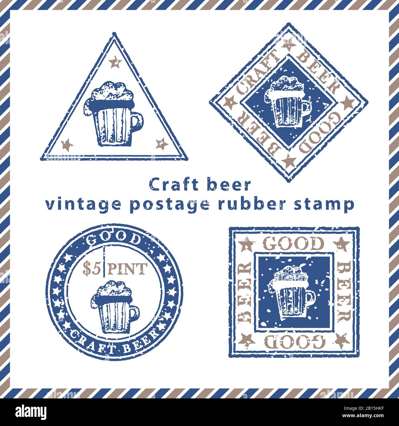 Conjunto de sellos de goma de entrega de alimentos con textura vintage con  símbolos de comida en colores azul y marrón clásicos. Para el diseño de la  tarjeta postal, la publicidad Imagen