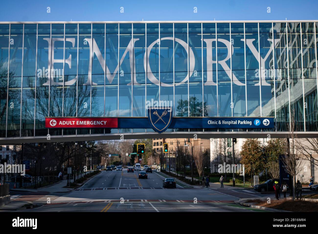 Atlanta, Georgia - 6 de febrero de 2020: Puente de la Universidad Emory Foto de stock