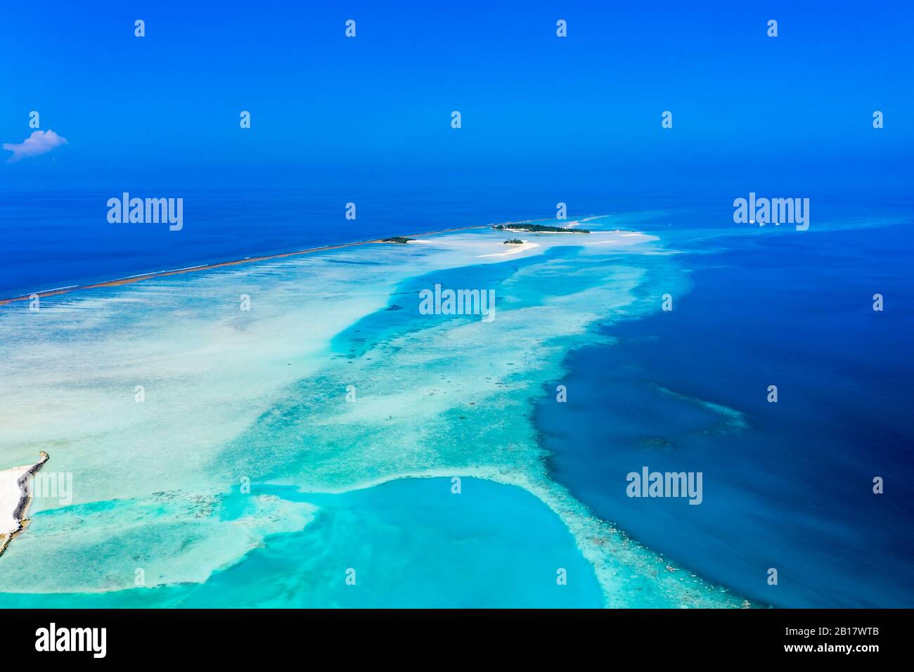 Luftaufnahme, Malediven, Süd-Male-Atoll, Korallenriff Von Oben Foto de stock