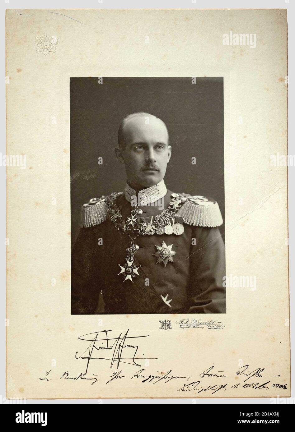 Friedrich Franz IV, Gran Duque de Mecklemburgo-Schwerin, por Fritz Heuschkel, 1906. Foto de stock
