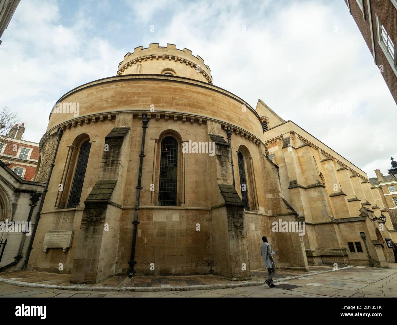 Iglesia de Tempe en Londres, una iglesia peculiar real construida por los Caballeros Templarios. Foto de stock