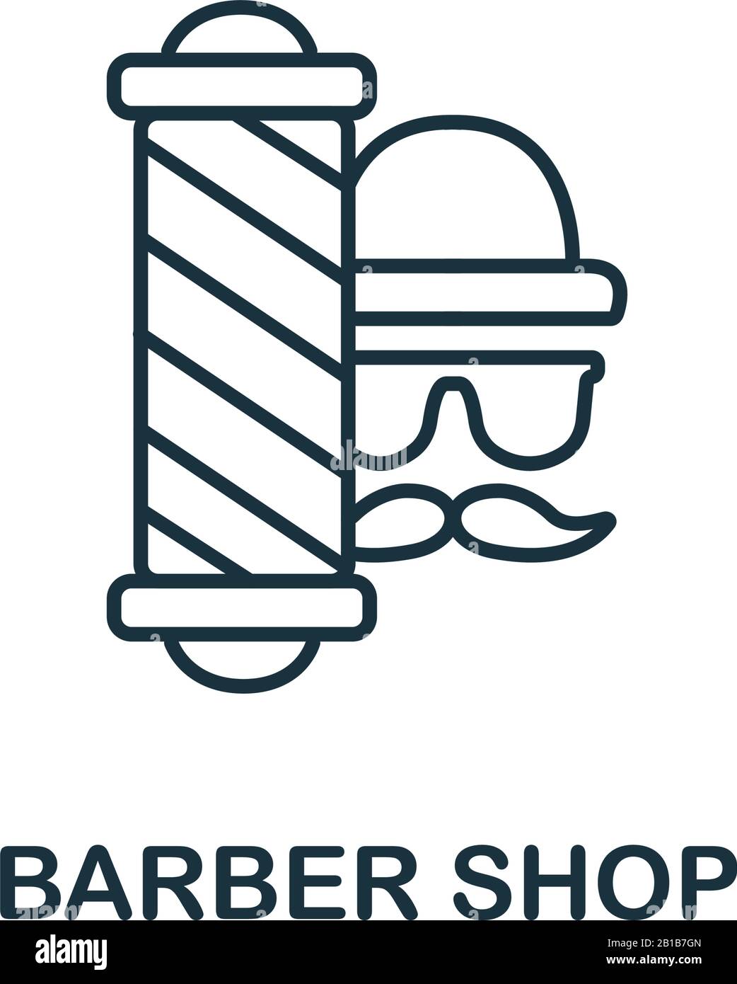 Barber Shop icono. Elemento de línea simple Barber Shop símbolo para  plantillas, diseño web e infografías Imagen Vector de stock - Alamy
