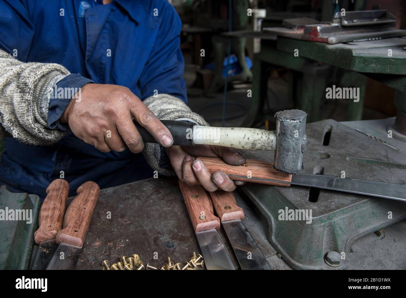 Fábrica De Cuchillos Victory. Cuchillo de madera para carnicerías.  19/11/2014 Fotografía de stock - Alamy
