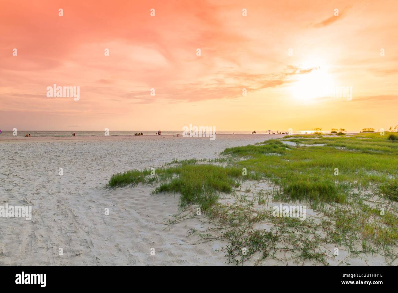 Siesta Key Beach al atardecer, Sarasota, Florida Foto de stock