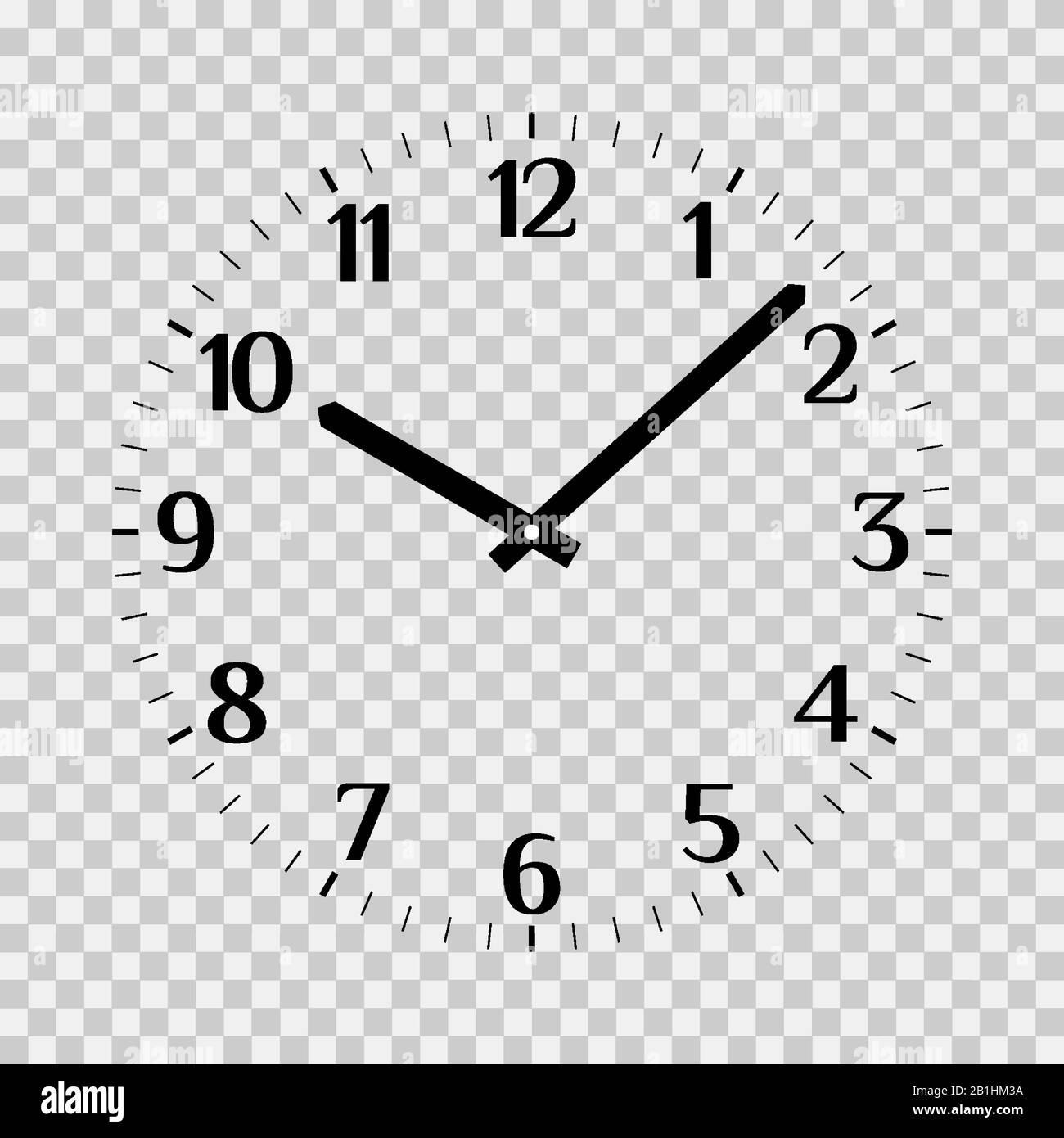 Máscara vectorial clásica de reloj aislada sobre fondo transparente. Horas  y minutos con números arábigos. Relojes de oficina, icono reloj diseño tem  Imagen Vector de stock - Alamy