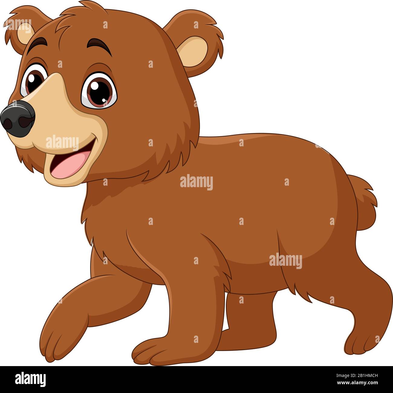 Dibujos animados divertido bebé oso caminar Imagen Vector de stock - Alamy