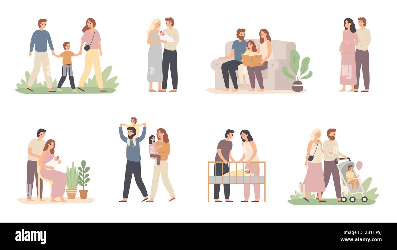 Padres E Hijos Familia Joven Con Bebe Pequeno Mama Embarazada Y Padre Con Hijo Vector Ilustracion Conjunto Imagen Vector De Stock Alamy Padres E Hijos Familia Joven Con Bebe Pequeno Mama Embarazada Y Padre Con Hijo Vector Ilustracion Conjunto Imagen Vector De Stock Alamy