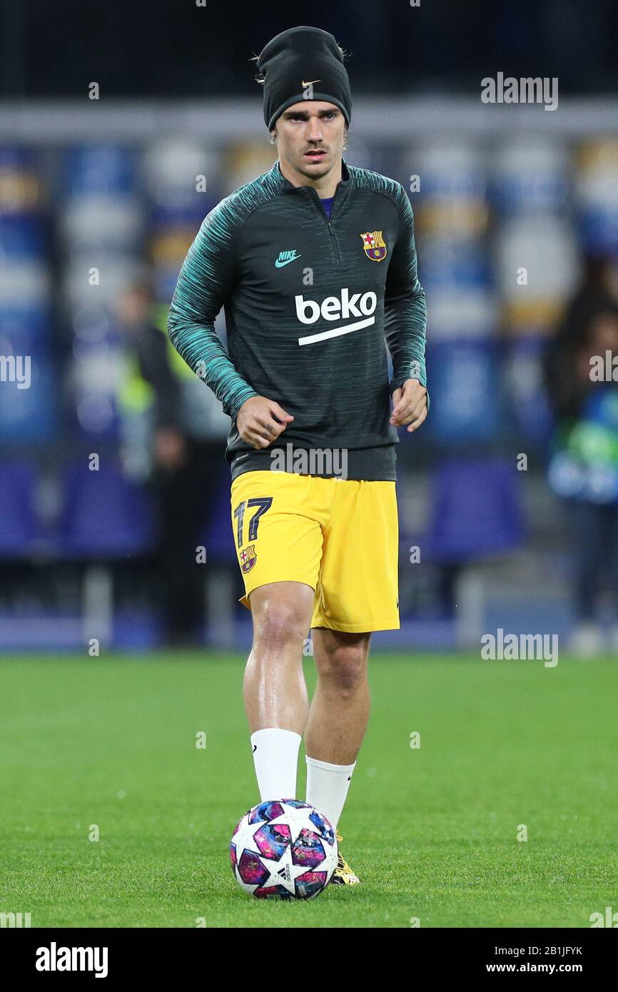 Antoine Griezmann de Barcelona durante el calentamiento Nápoles 25-02-2020  Stadio San Paolo Football Champions League 2019/2020 - Ronda 16, 1 ª pierna  SSC Napoli - FC Barcelona Photo Cesare Purini / Insidefoto Fotografía de  stock - Alamy