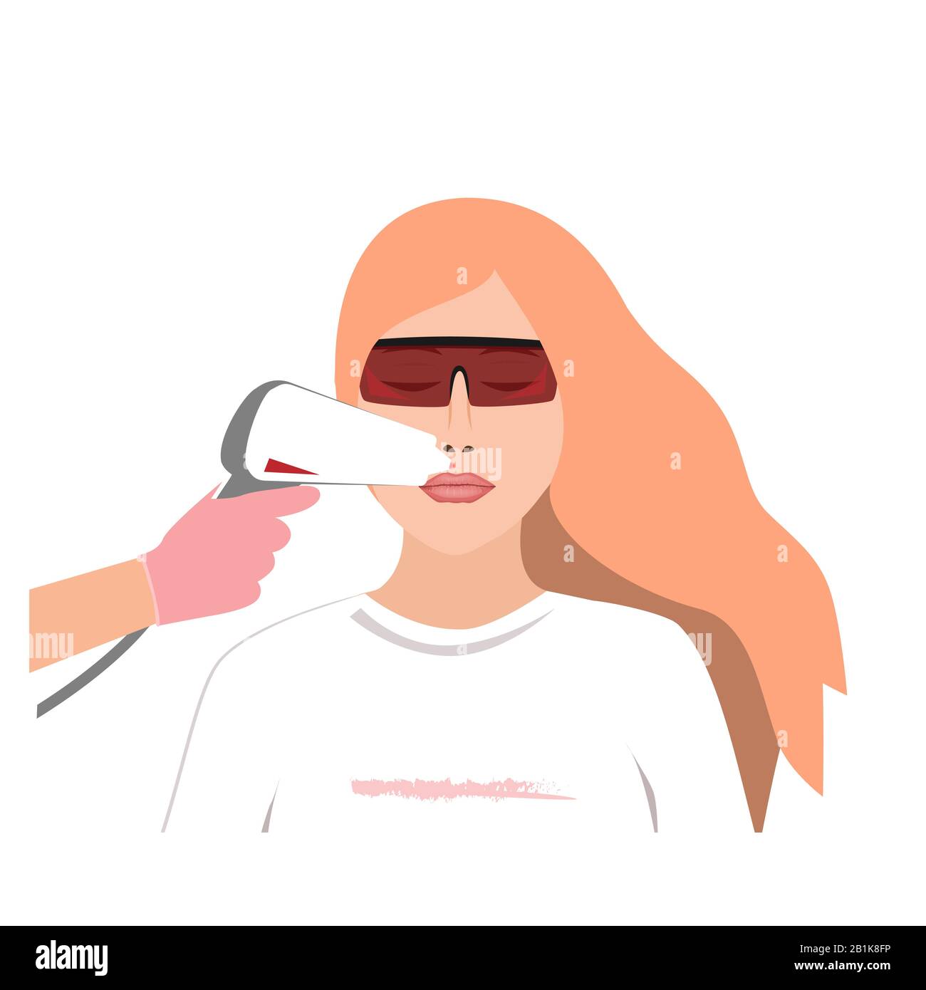 Icono de gafas de protección de depilación láser ilustración plana