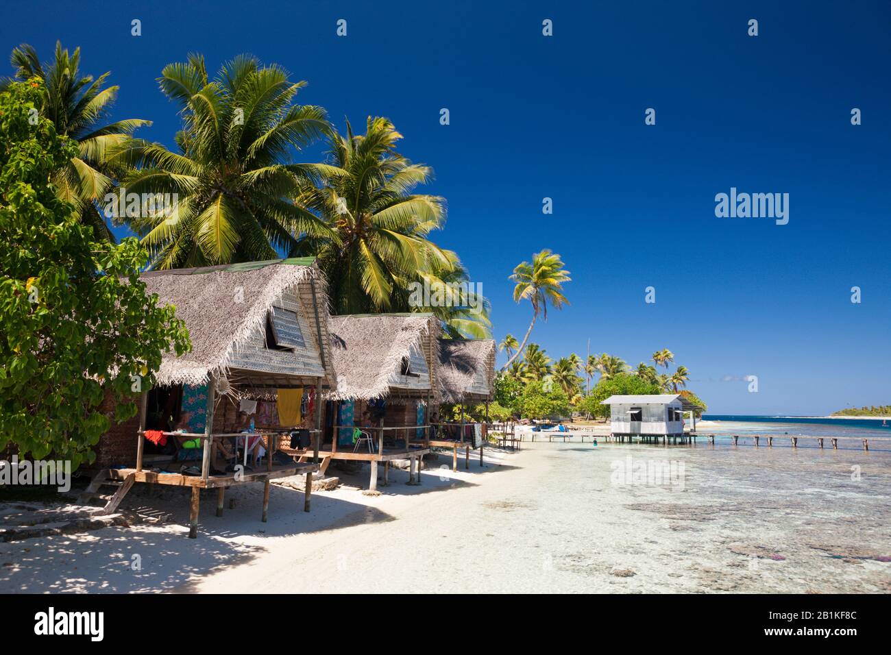 Laguna Del Pueblo De Tetamanu, Fakarava, Archipel Tuamotu, Polinesia Francesa Foto de stock