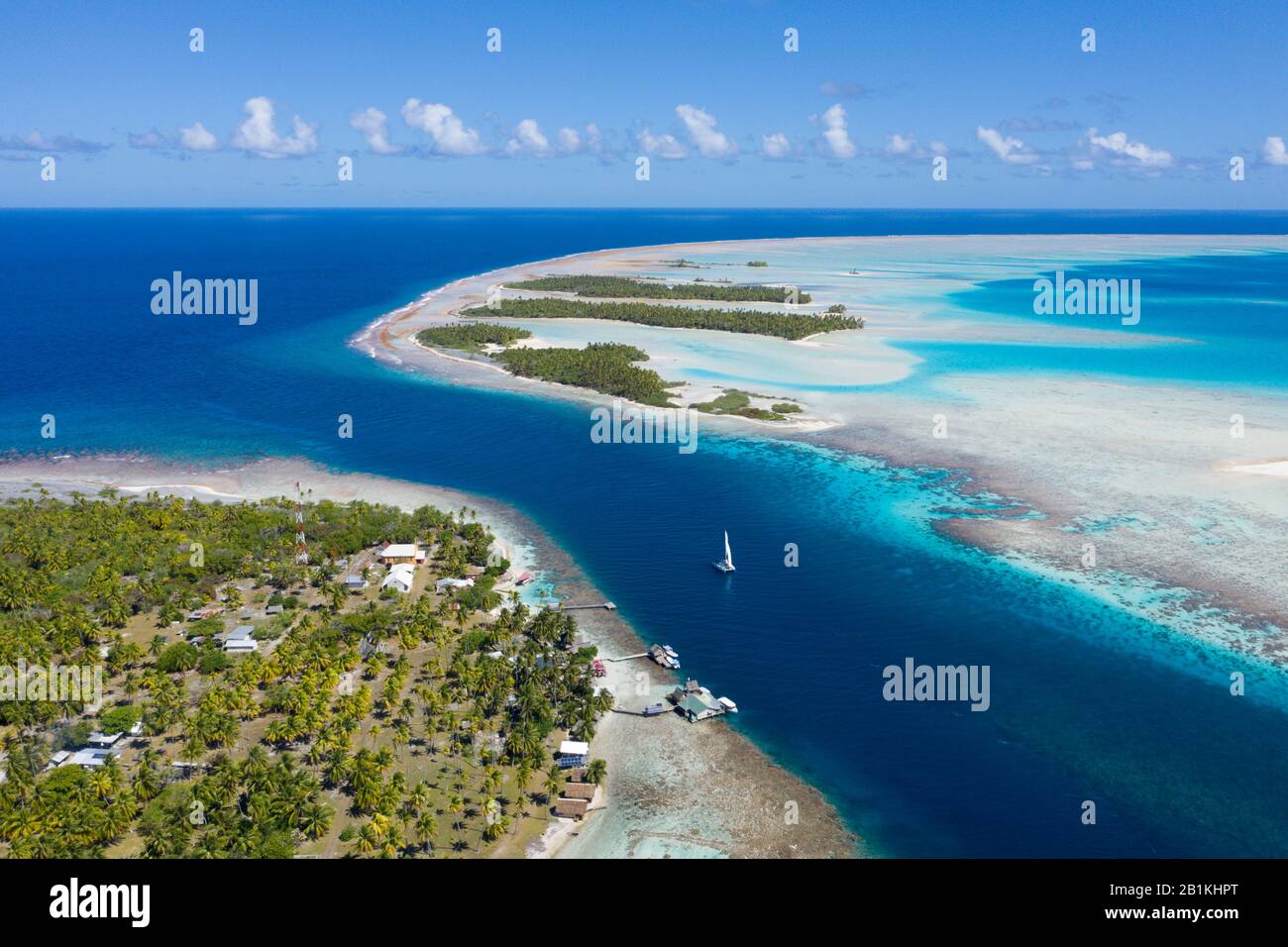 Puerto De Tetamanu Del Atolón De Fakarava, Tuamotu Archipel, Polinesia Francesa Foto de stock