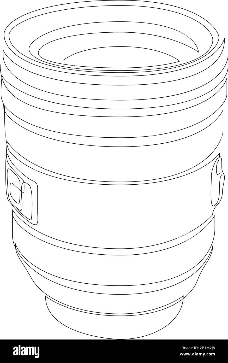 Un dibujo de una sola línea de una lente slr o dslr. Ilustración de diseño de dibujo de línea continua de concepto de equipo fotográfico. Vector Ilustración del Vector