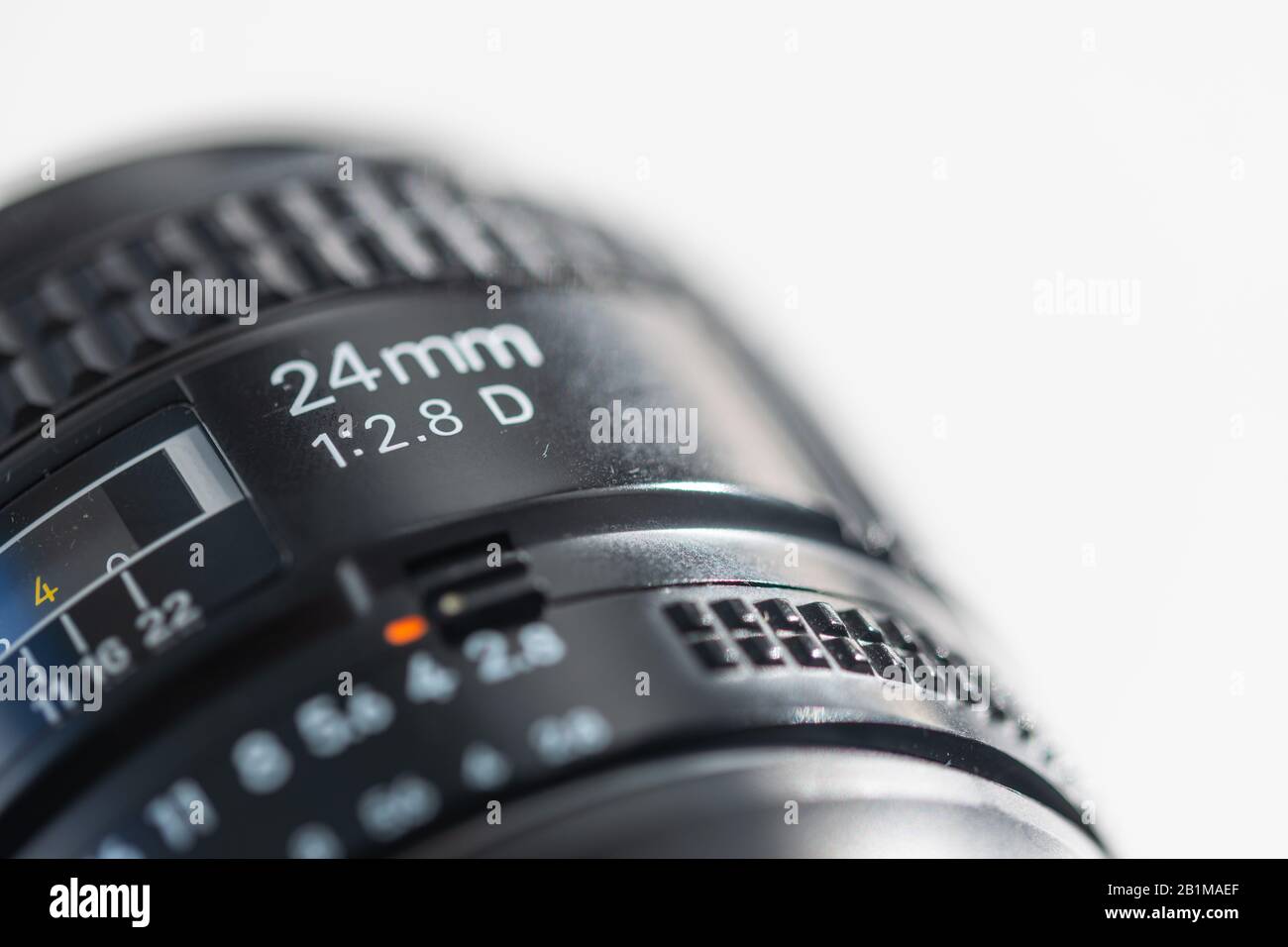 Imágenes detalladas de dos distancias focales antiguas para cámaras SLR digitales Foto de stock
