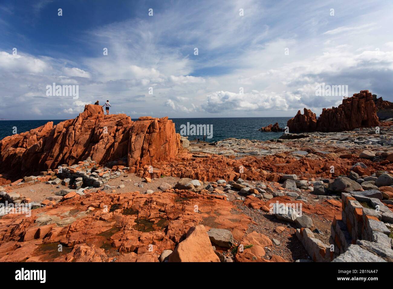 Playa Red Rocks, Italia, Cerdeña, Arbatax Foto de stock