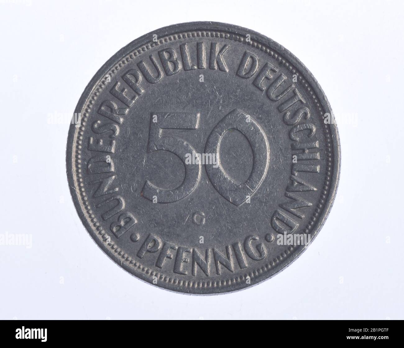 Geldmünze, 50 Pfennig, Bundesrepublik Deutschland Foto de stock