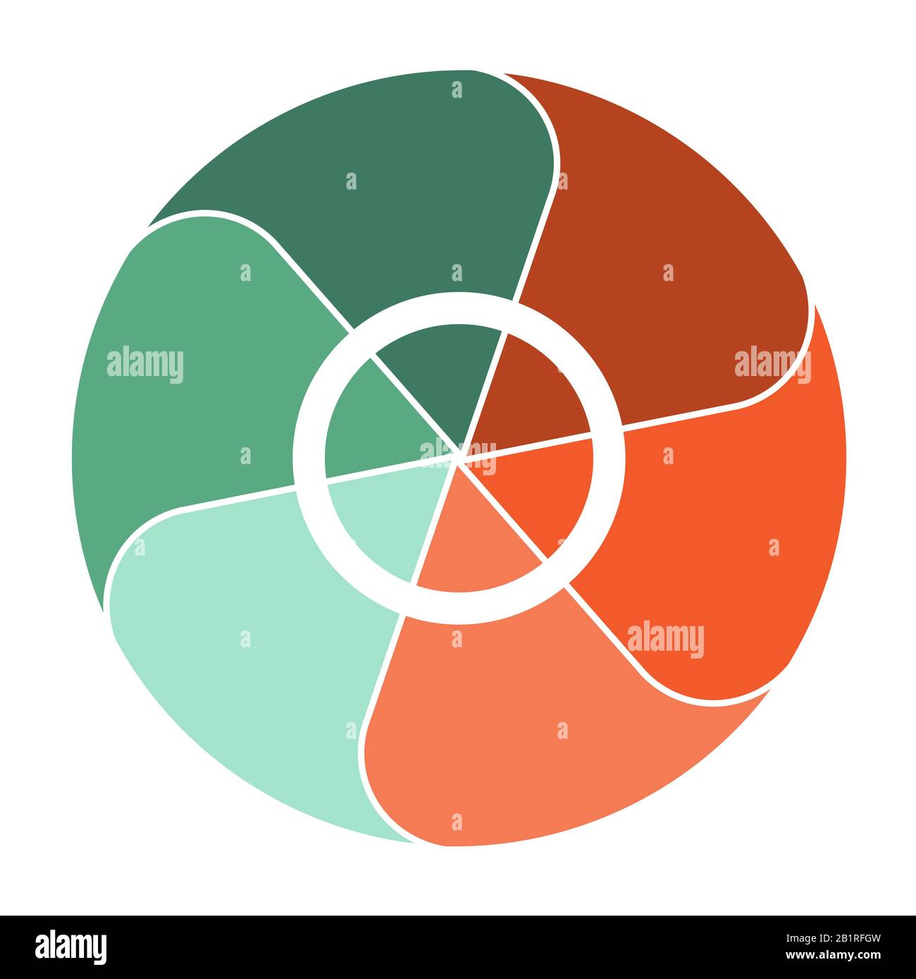 Gráfico Circular De Plantilla Para Infográficos Con Texto De área De 6 Posiciones Fotografía De 5957