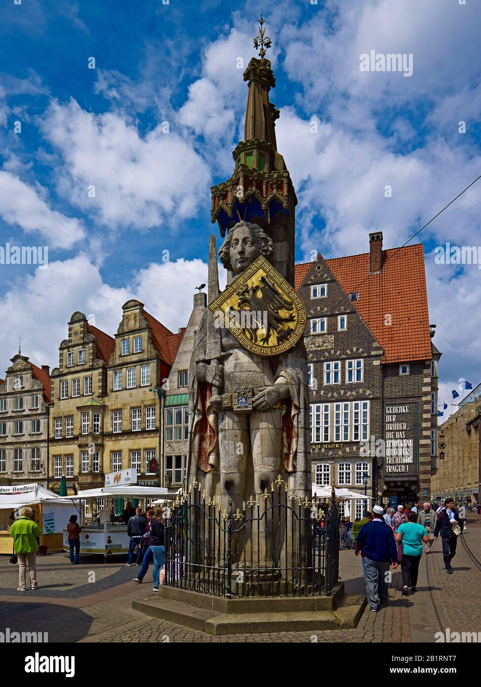 El Roland en el mercado en la ciudad hanseática de Bremen, Bremen, Alemania, Foto de stock