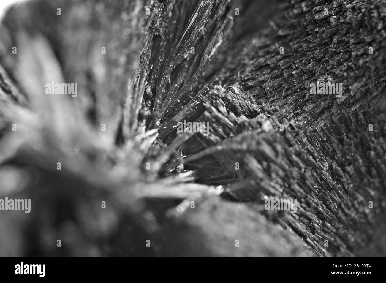 Resumen Fondo blanco y negro. Textura Minerales naturales. Cristal. Macro Foto de stock