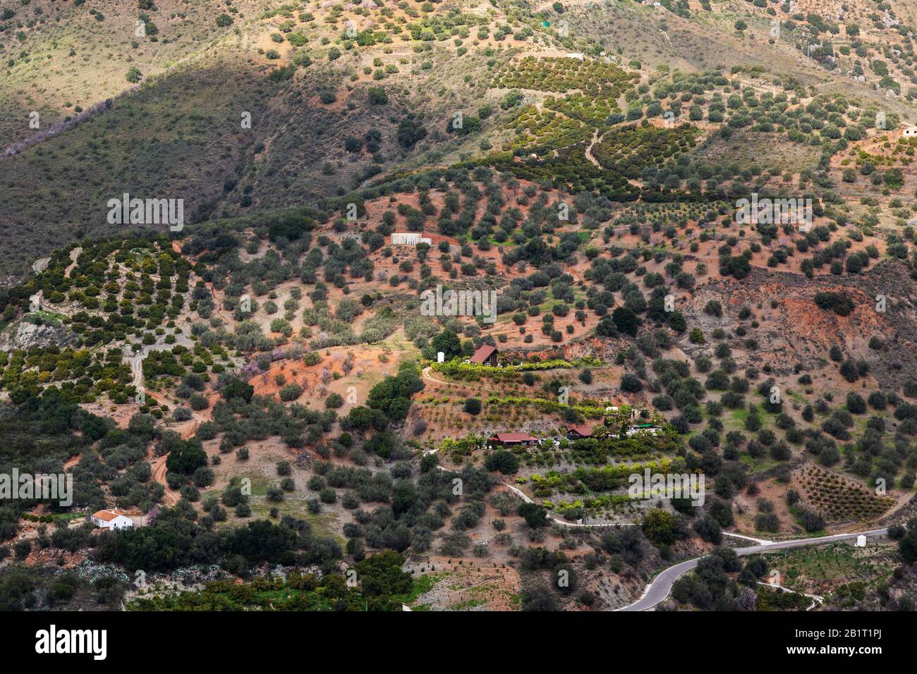 Hermoso paisaje escarpado de Andalucía, España Foto de stock
