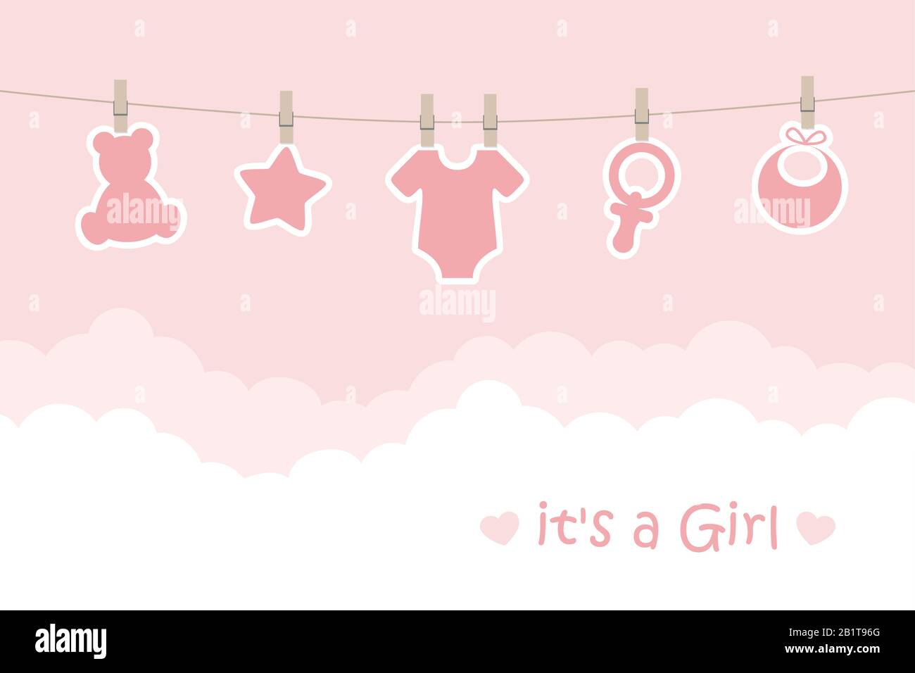 Su tarjeta de saludo de bienvenida de una niña por parto ilustración vectorial EPS10 Ilustración del Vector