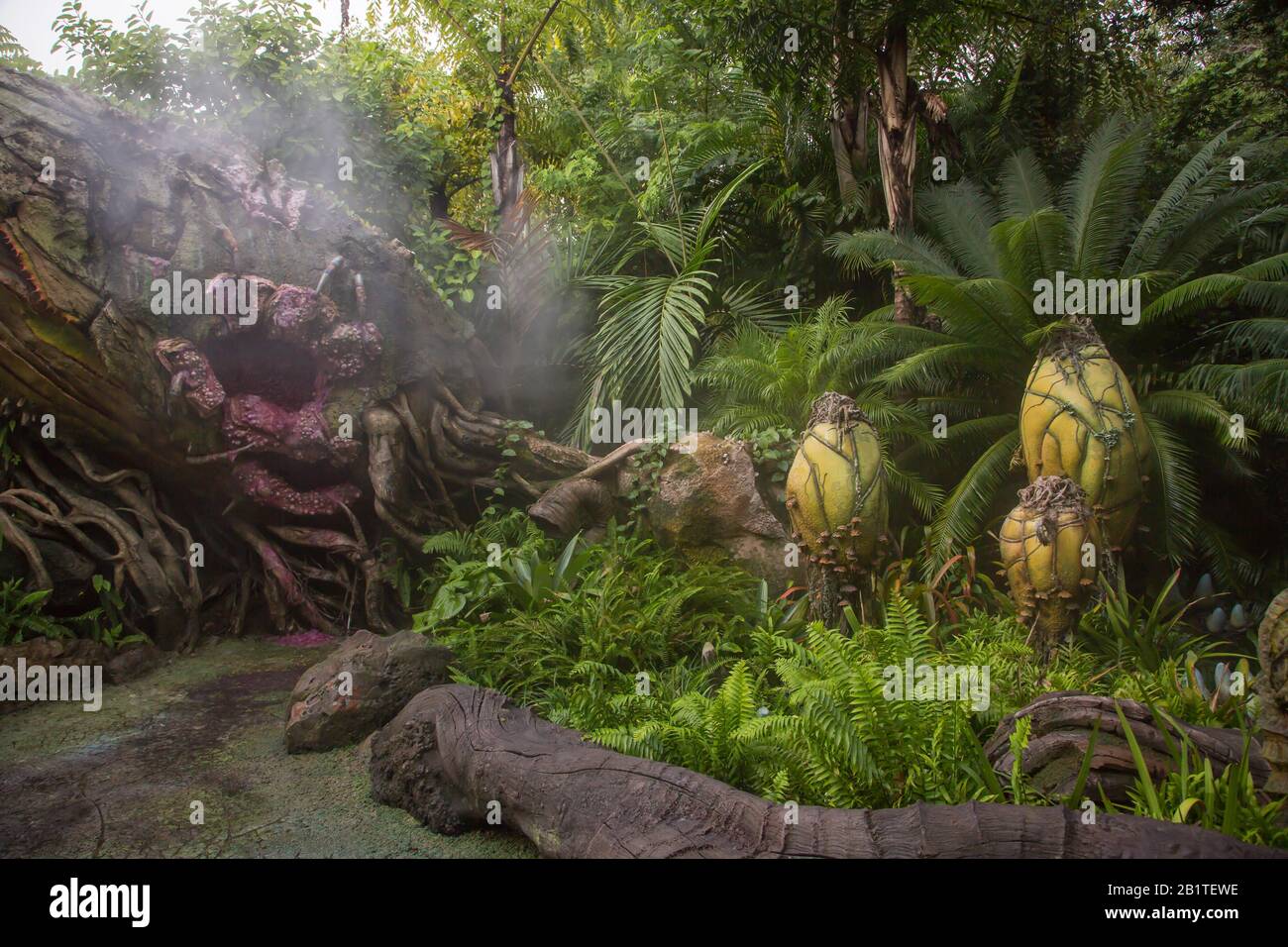 Paisaje artificial en el área temática de Pandora, el parque temático Animal Kingdom, Walt Disney World, Orlando, Florida, Estados Unidos Foto de stock