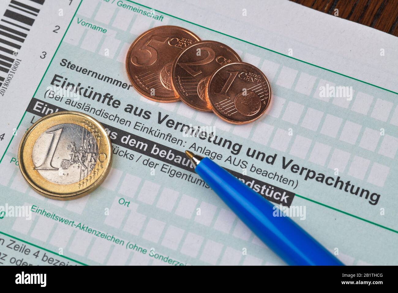 Anlage V, Einkünfte aus Vermietung und Verpachtung, Formular