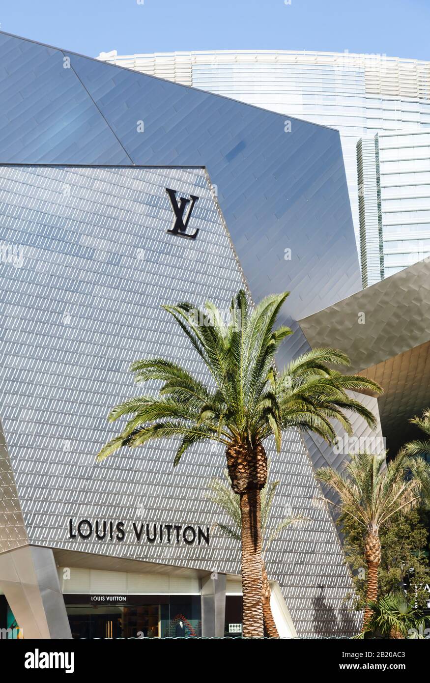 LV – LV, NV, The Veer Towers loom over Louis Vuitton at The Crystals at  CityCenter, Las Vegas, Nevada., Las Vegas