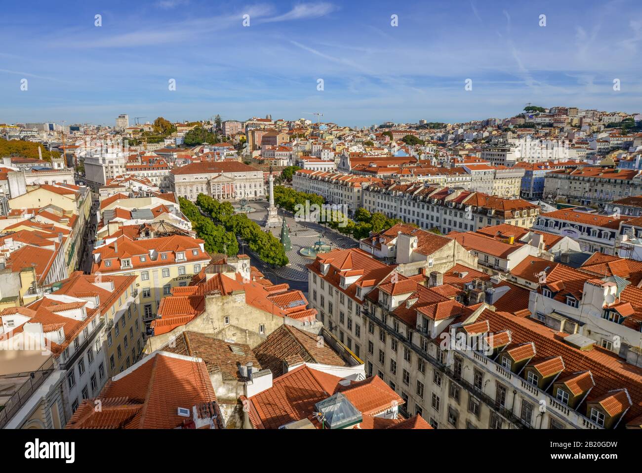 Uebersicht, Rossio-Platz, Altstadt, Lissabon, Portugal Foto de stock