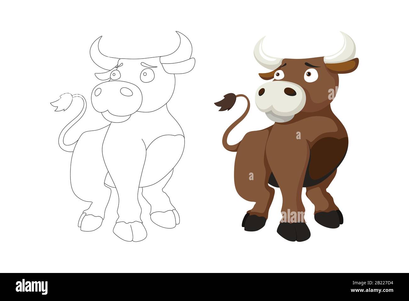 Ilustración de estilo de dibujos animados vectoriales de la página del libro de colores de animales de granja de toros Imagen Vector de stock - Alamy Ilustración de estilo de dibujos animados vectoriales de la página del libro de colores de animales de granja de toros Imagen Vector de stock - Alamy