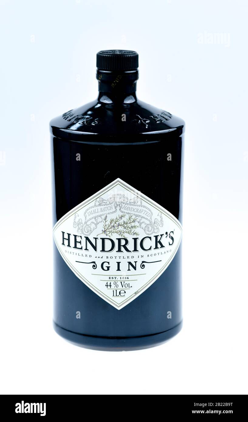 Flasche Hendrick´S Gin, Studioaufnahme Foto de stock